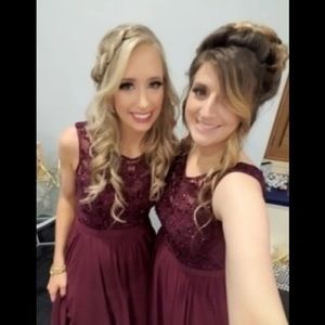 Morilee Burgundy Maxi Dress 21522 💕